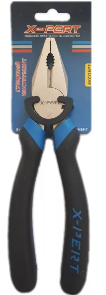 Плоскогубцы "X-PERT-PROFI", 8*200 мм, подвесные, черная усиленная ручка