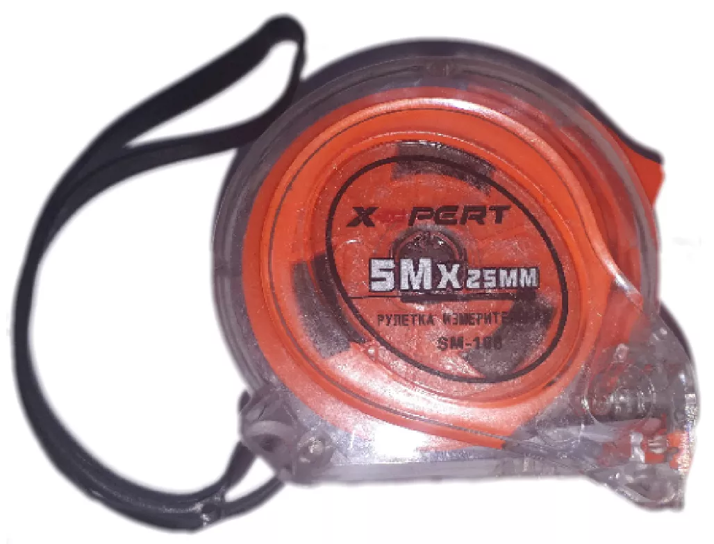 Рулетка "X-PERT" прозрачная, 5 м*25 мм