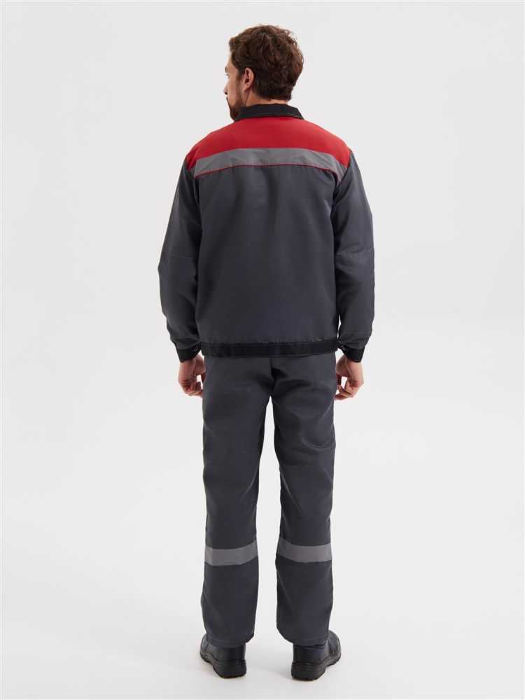 Костюм «Корпус» (куртка+п/к) пл. 210 г/м2, цв.т.серый/черный/красный